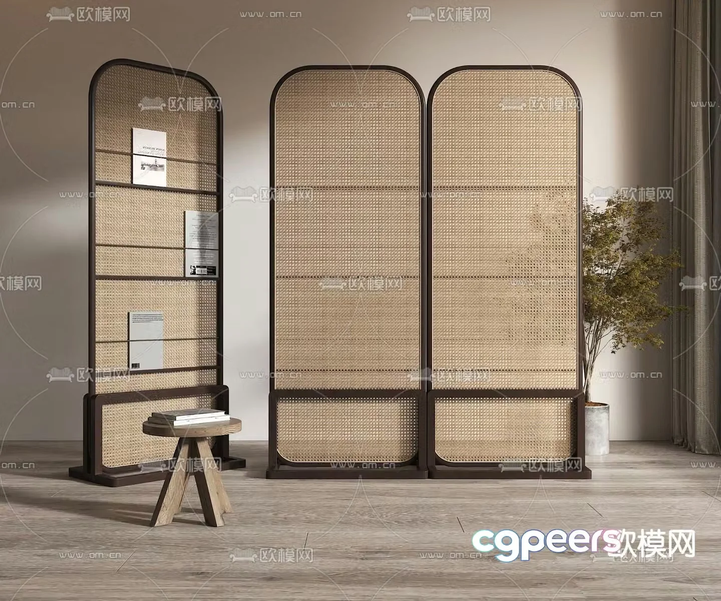 Japanese rattan screen 3D model