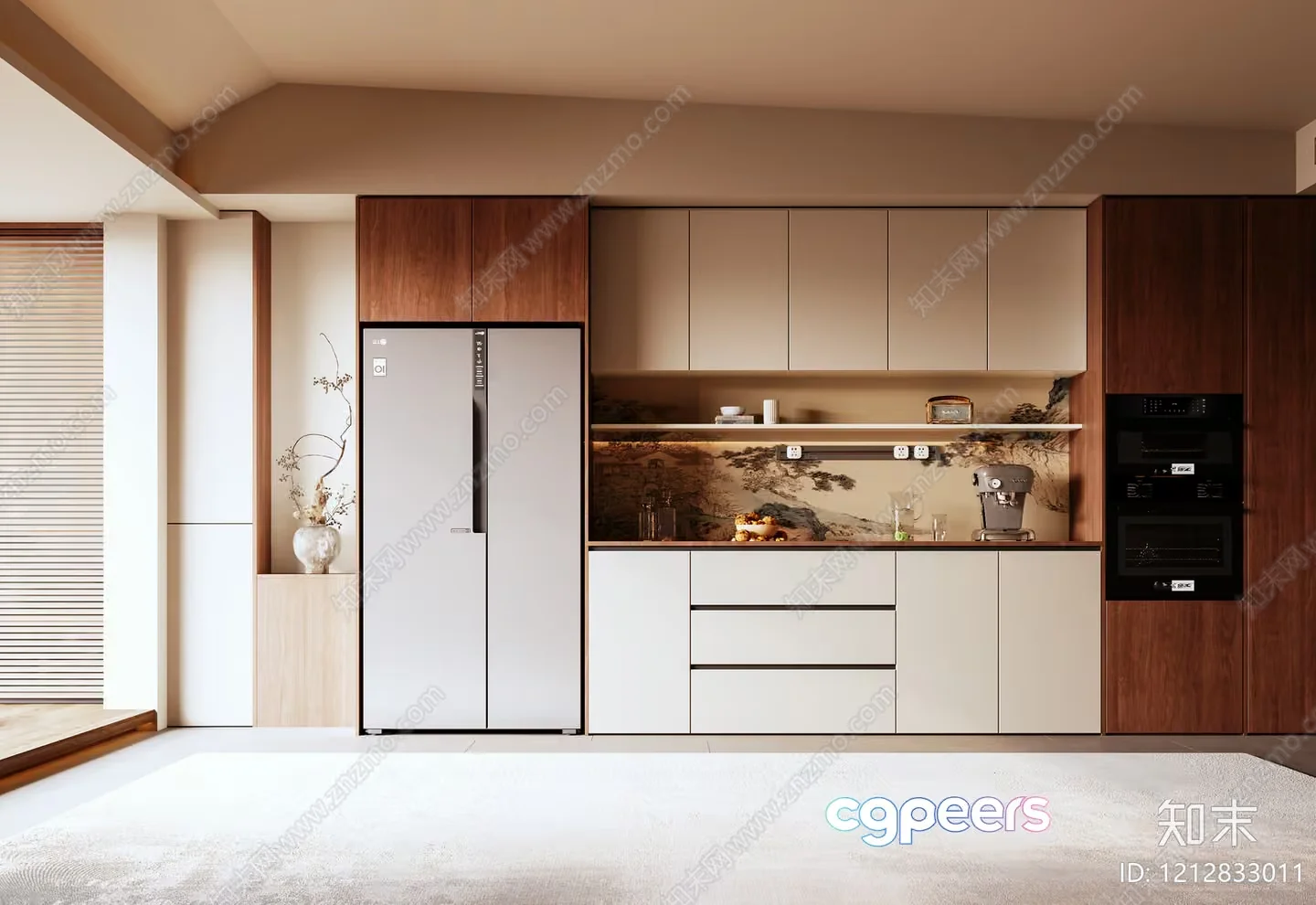 Modern Kitchen Design 3D Model – 10620 – VRAY Render