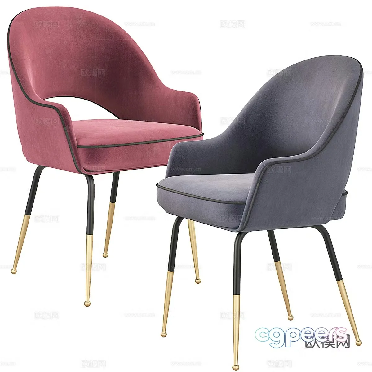 Modern dining chair combination 3D model