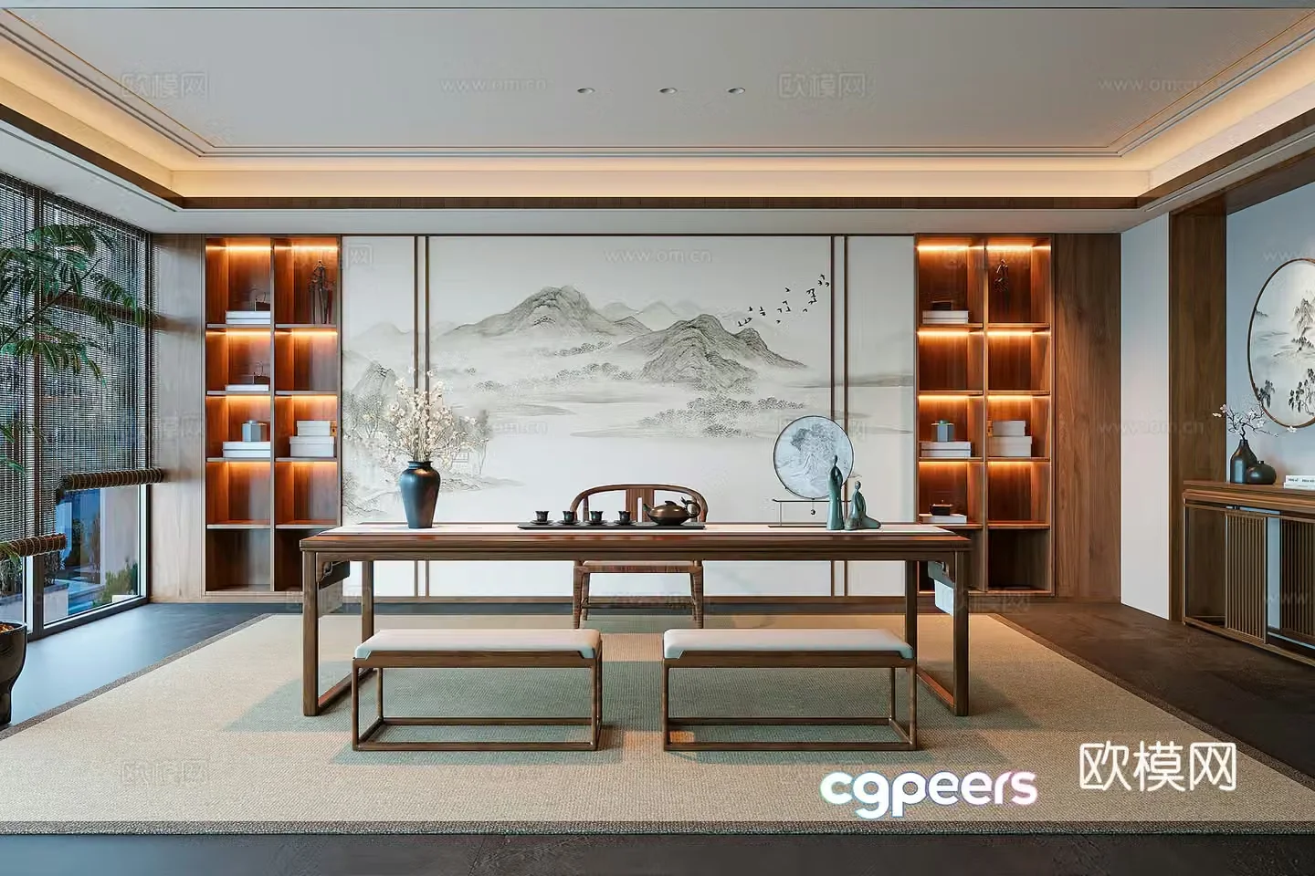 New Chinese tea room 3D model