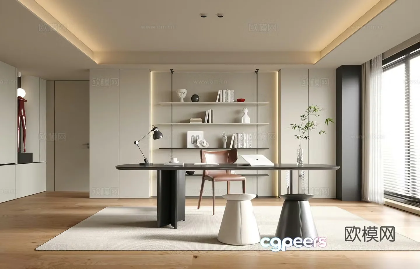 Cream style study 3d model