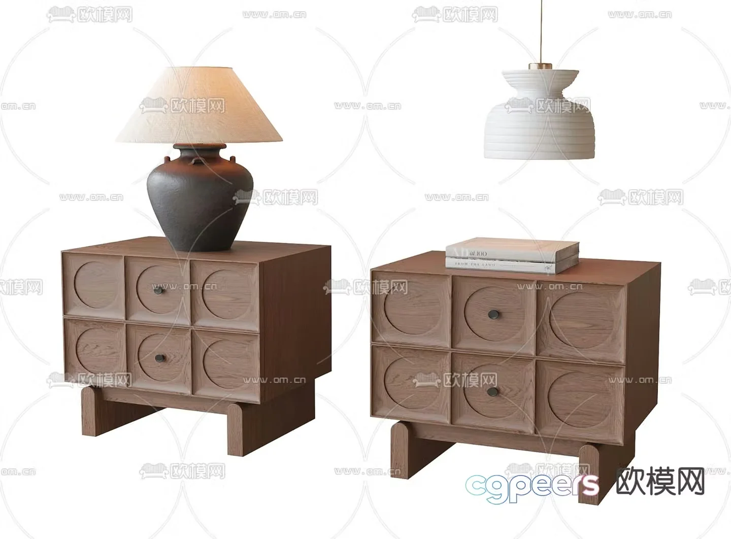 Medieval style bedside table 3d model