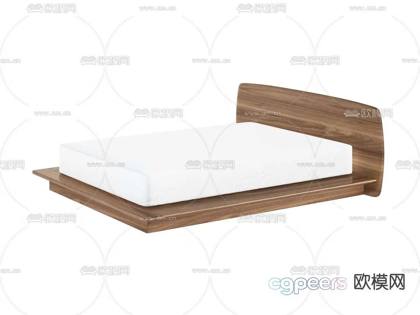 Wabi-sabi single bed 3d model