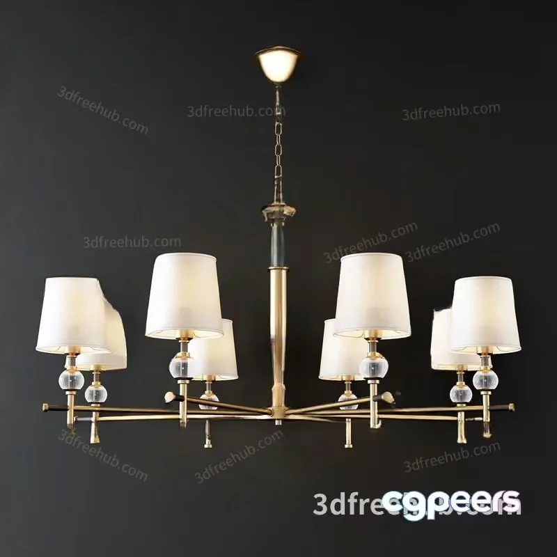 Gold Light Fixture 3D Model – 21511 – VRAY Render