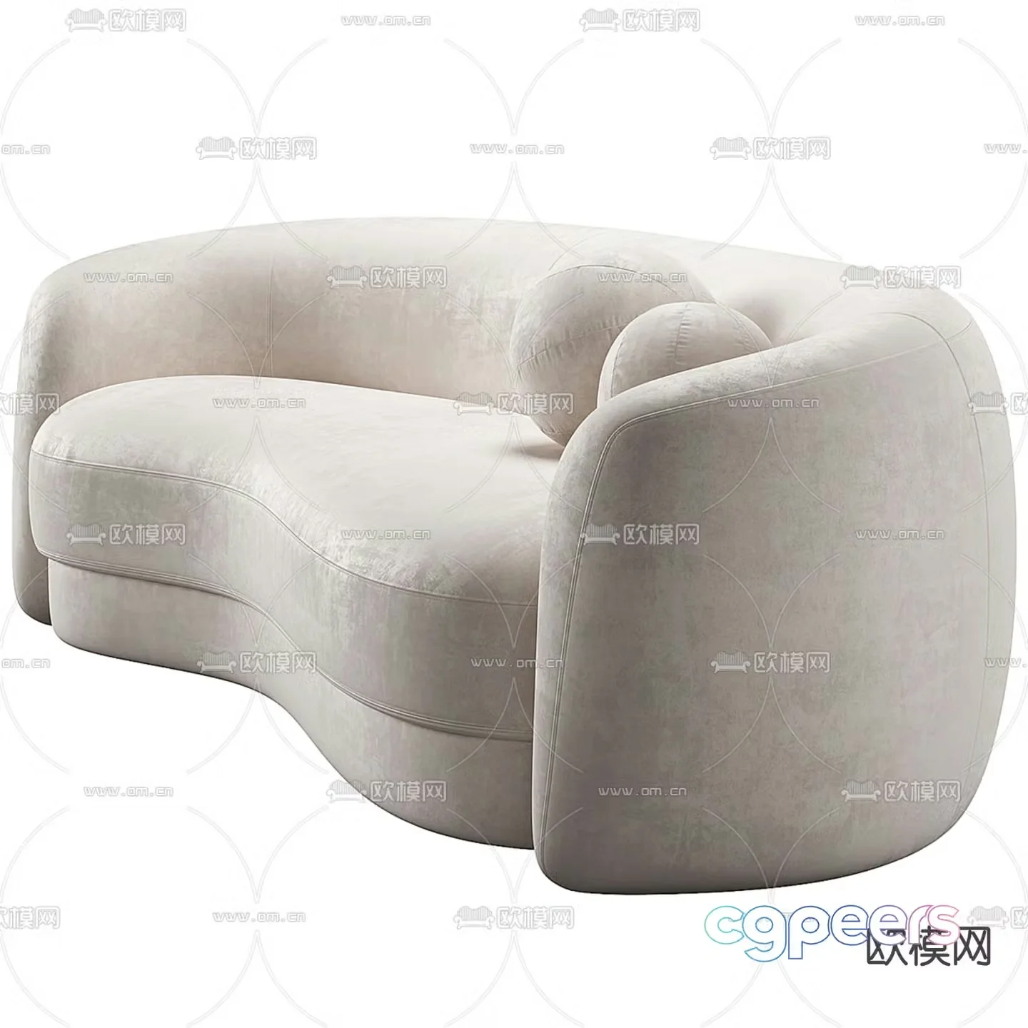 Special shaped sofa curved sofa 3d model