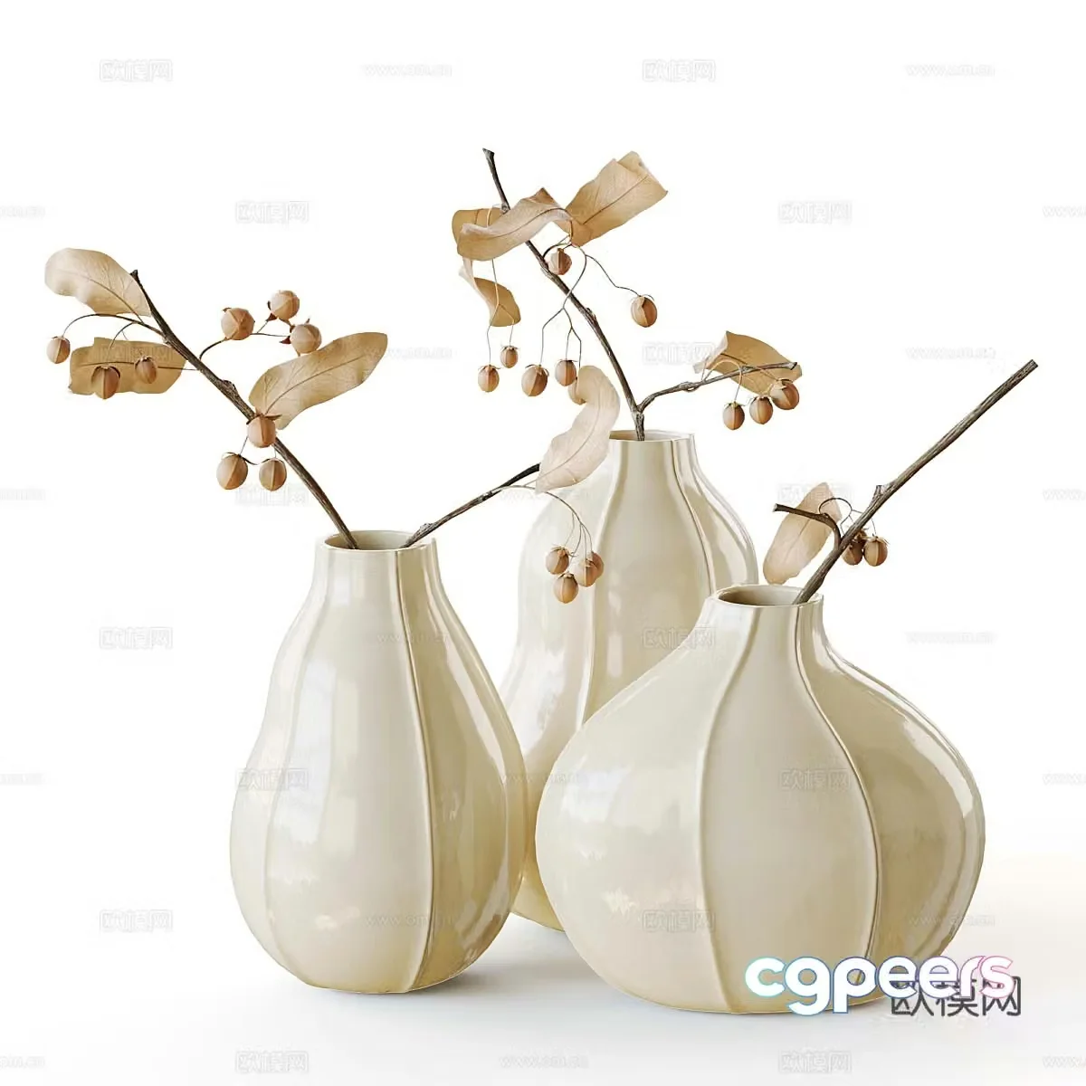 New Chinese vase flower art 3D model