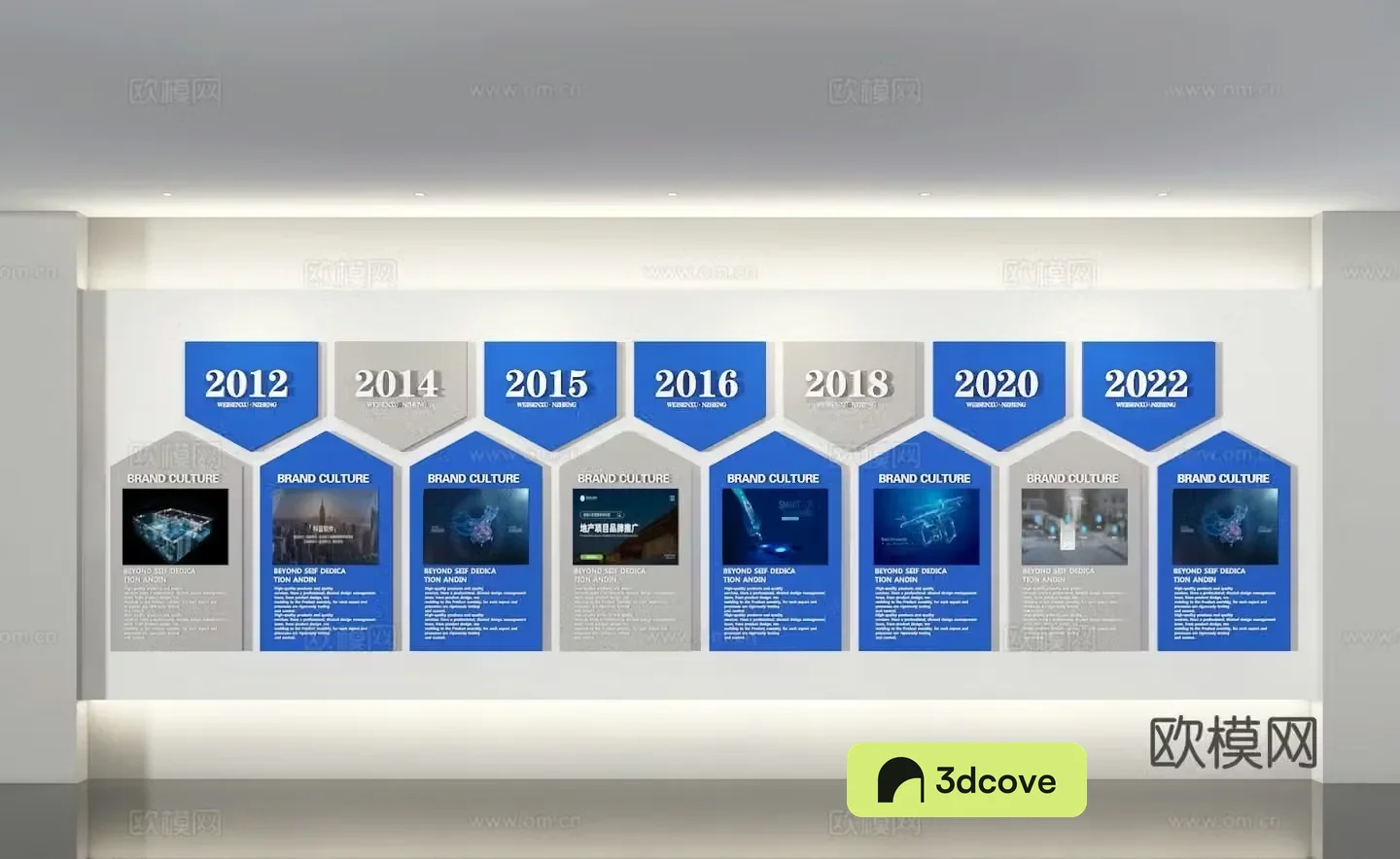 Exhibition hall cultural wall corporate history background wall