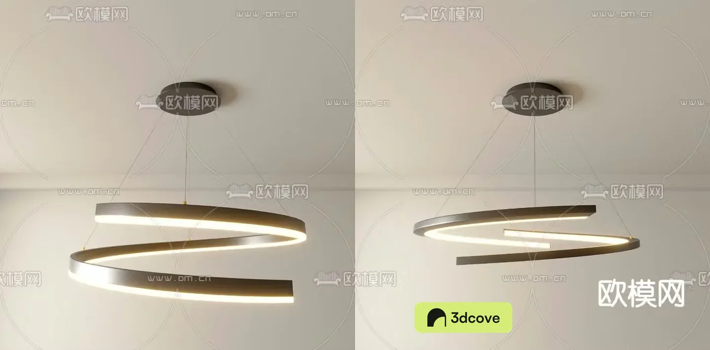 Curved chandelier hall chandelier