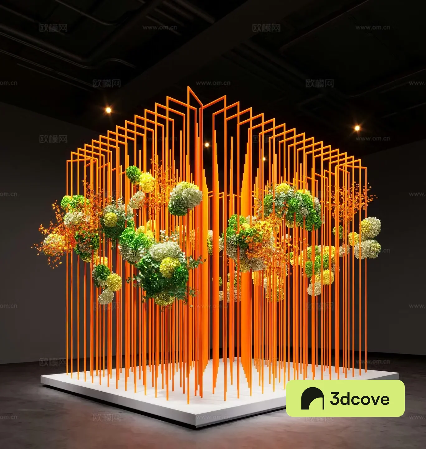 Modern art installation Interior landscape Plant installation