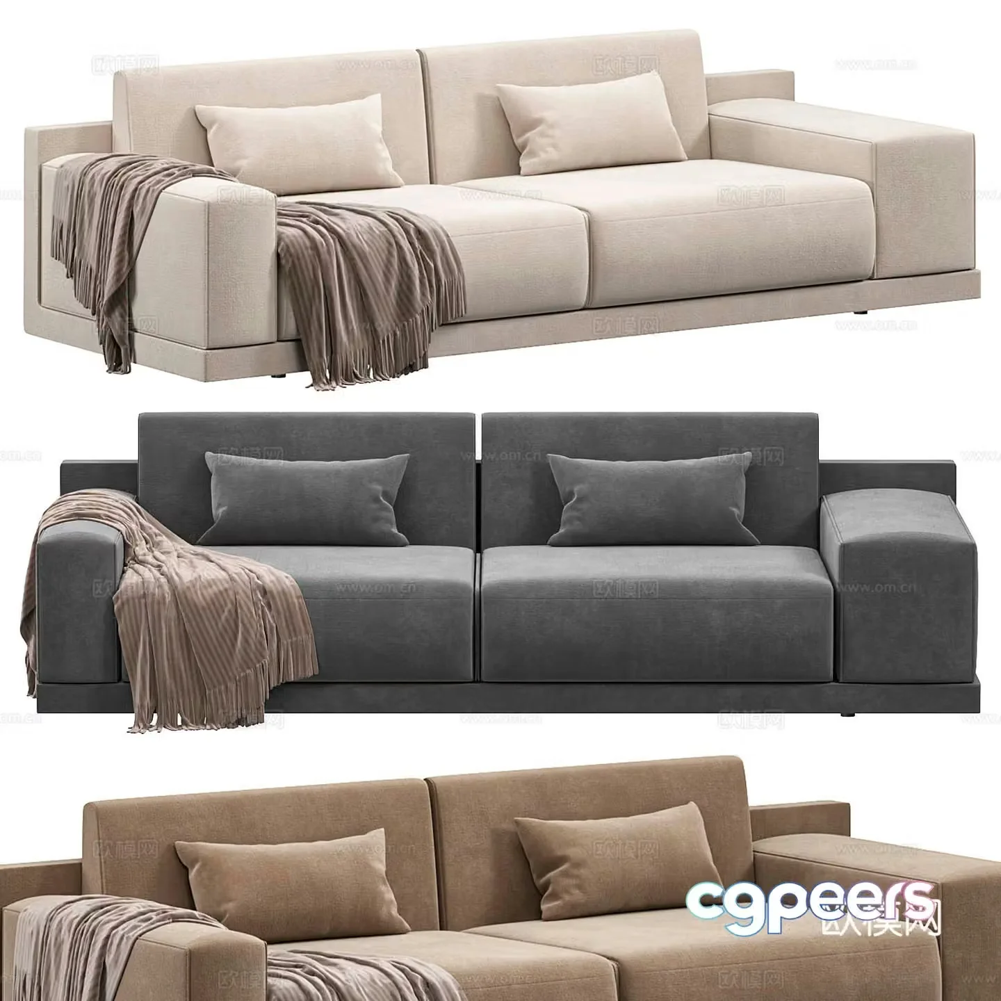 Modern Italian Happen casual sofa 3d model