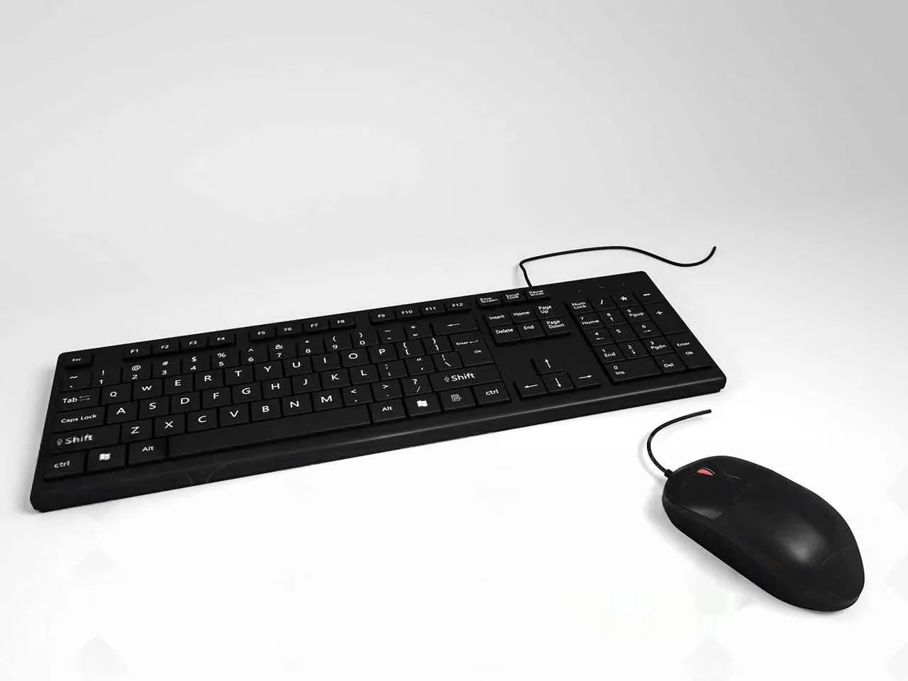 A Black Computer Keyboard With A Mouse 3D Model – 7846 – VRAY Render