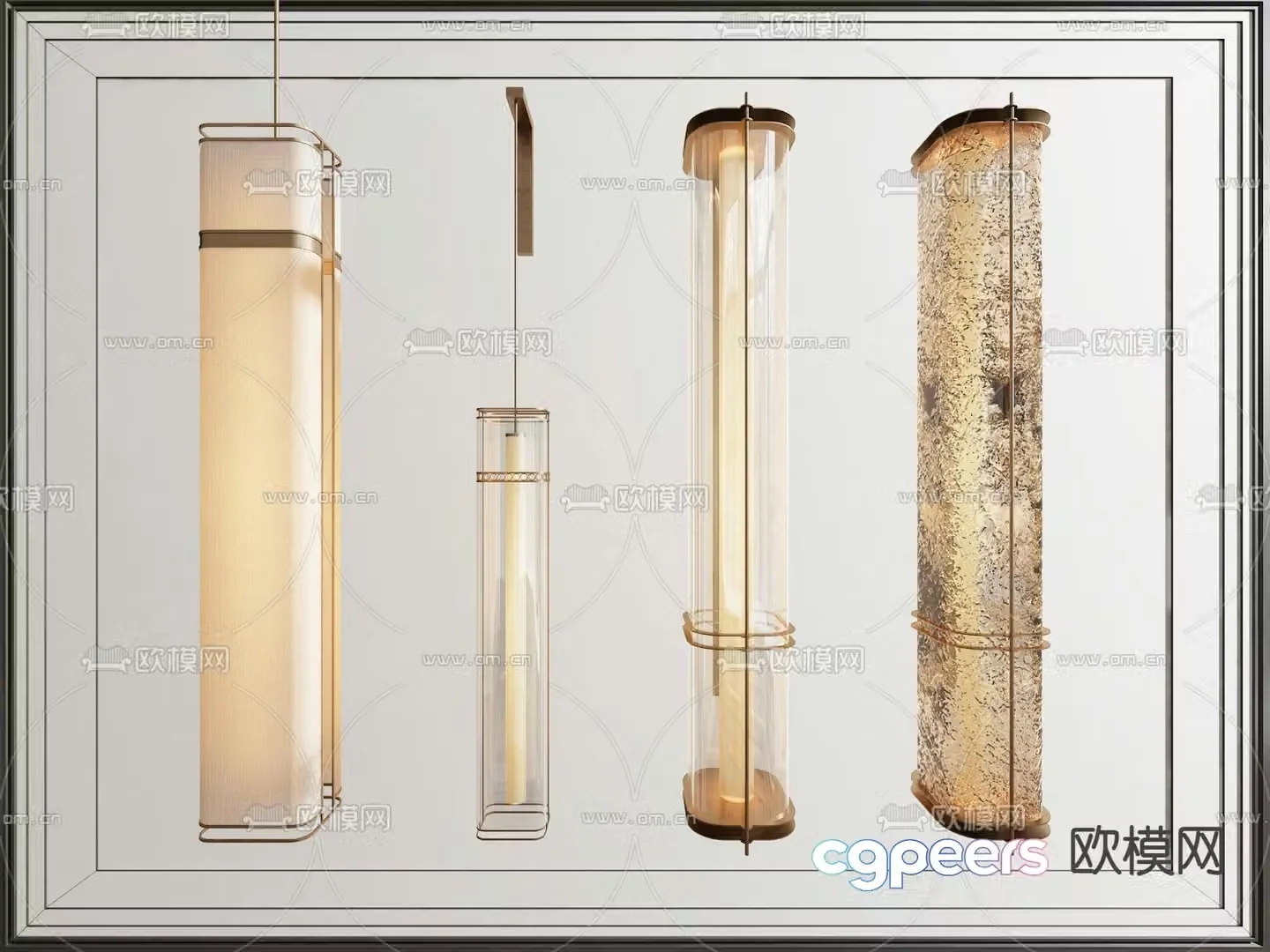 Long wall lamp glass wall lamp 3d model