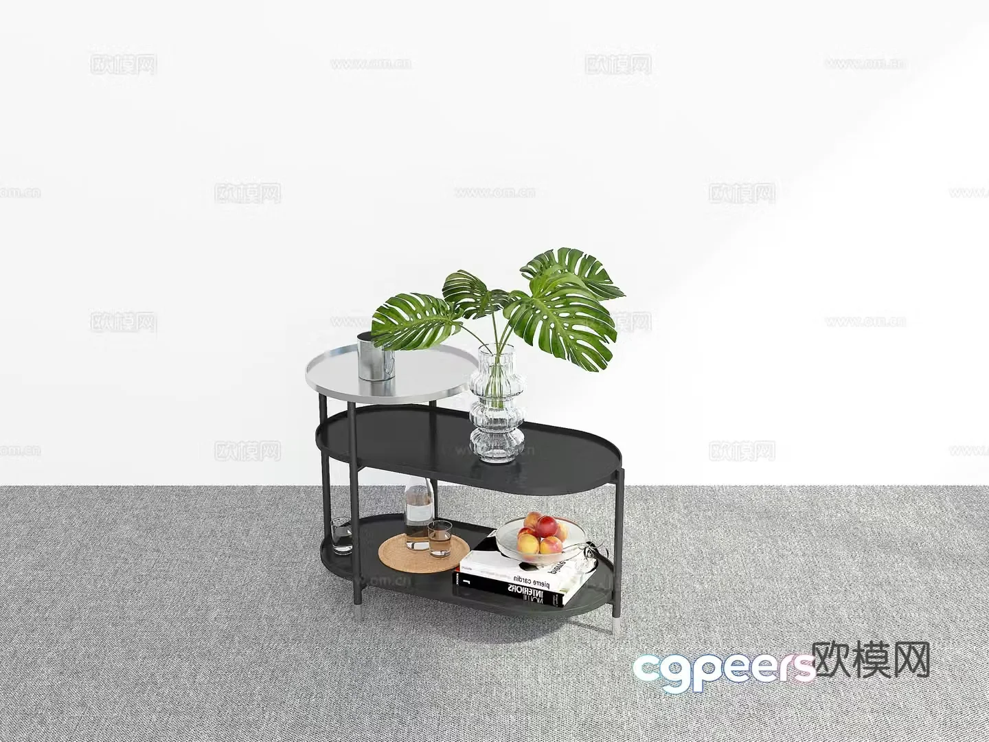 Modern corner table side table 3d model