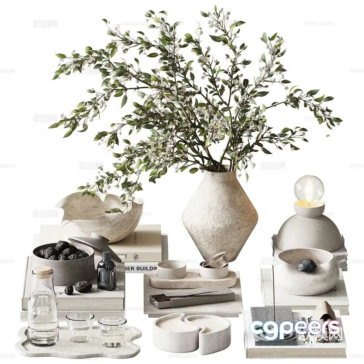 New Chinese style Wasabi ornament combination 3D model
