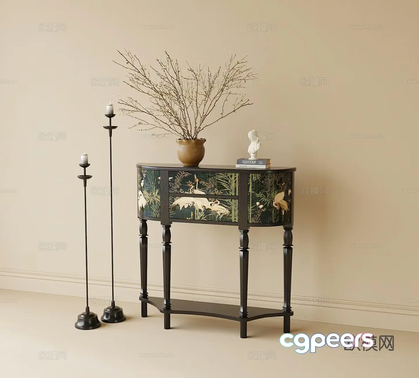French entrance cabinet side cabinet 3D model
