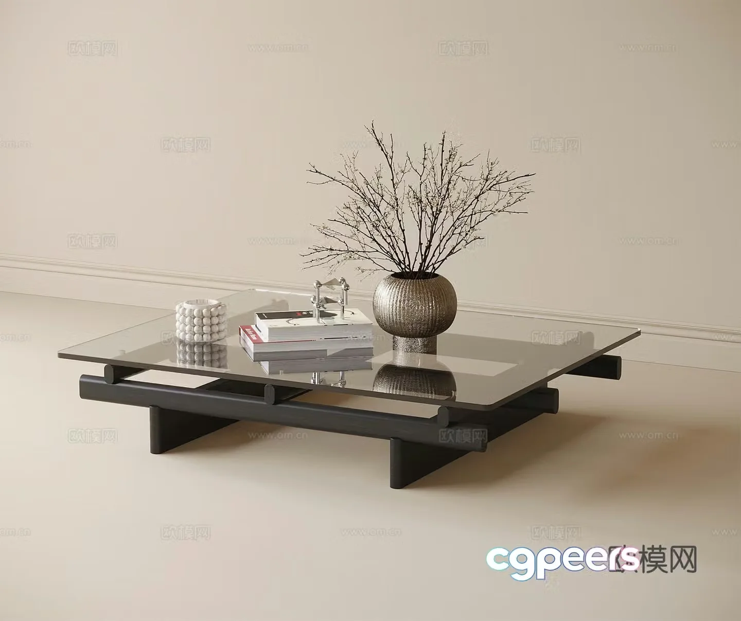 Modern glass coffee table 3d model