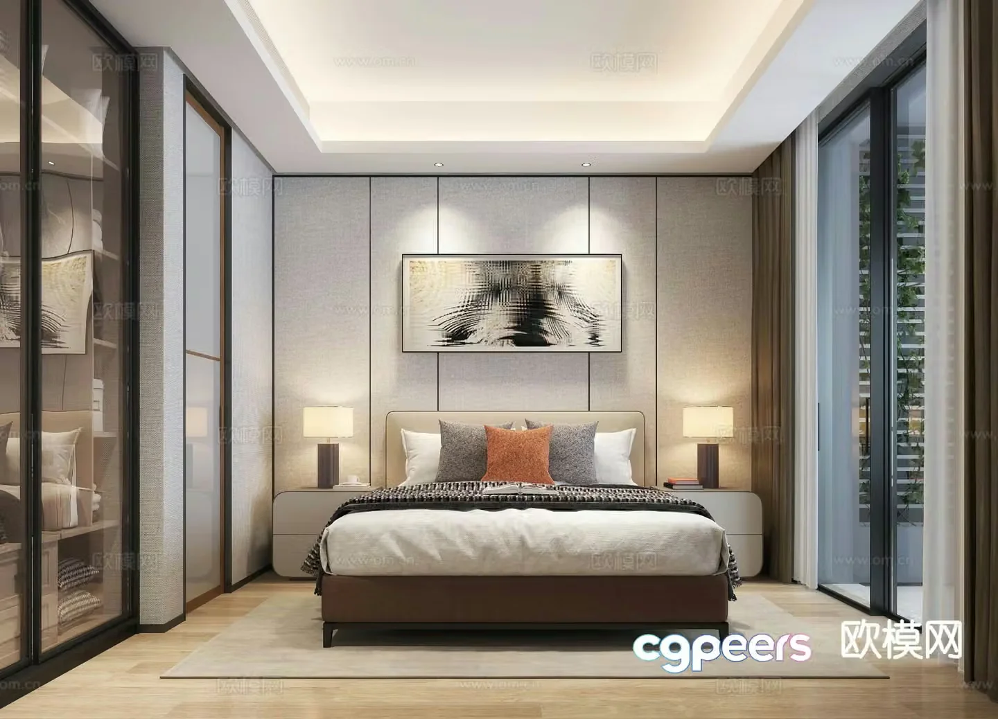 Modern bedroom master bedroom 3d model