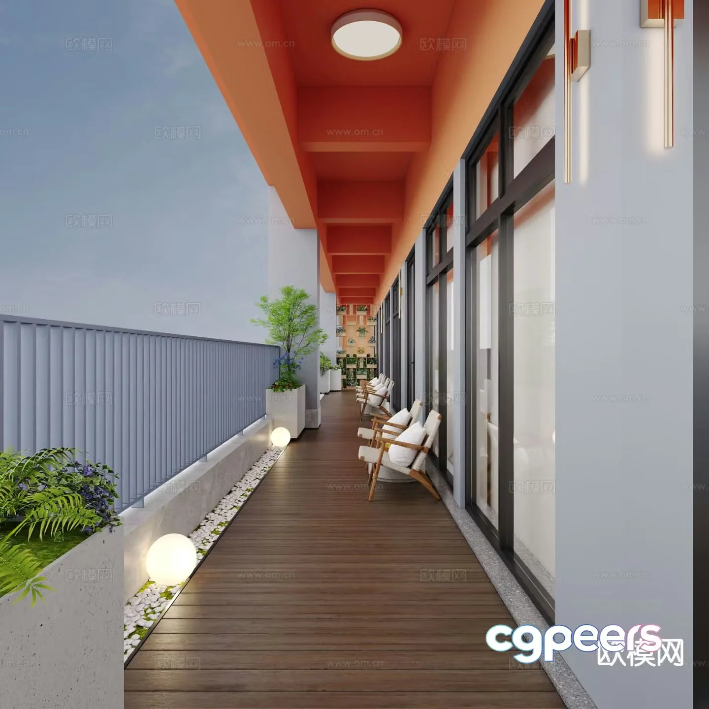 Living balcony leisure balcony 3d model