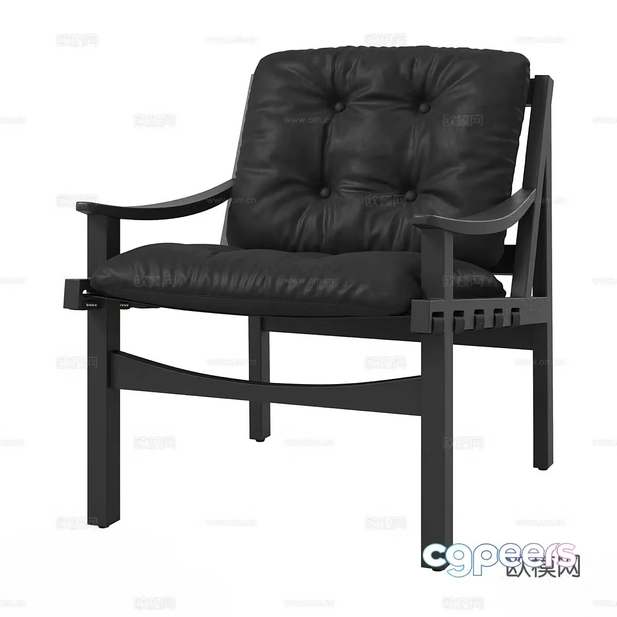 Middle -aged style casual chair 3D model