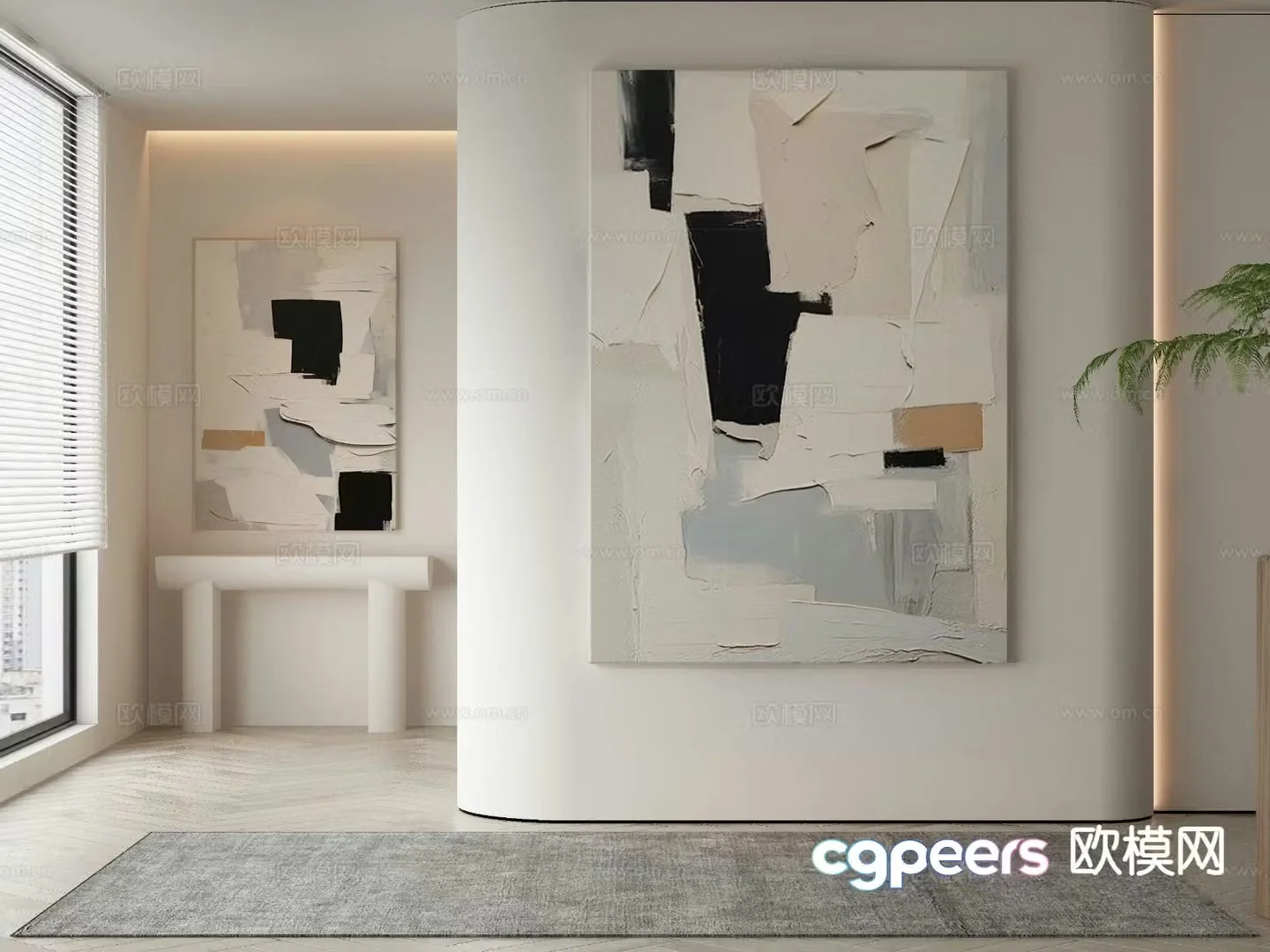 Wabi-sabi art painting texture painting decorative painting 3d model