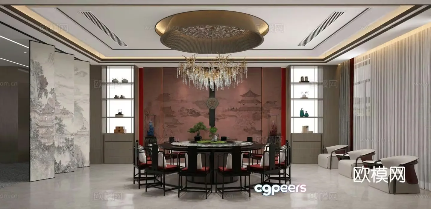 New Chinese restaurant 3d model