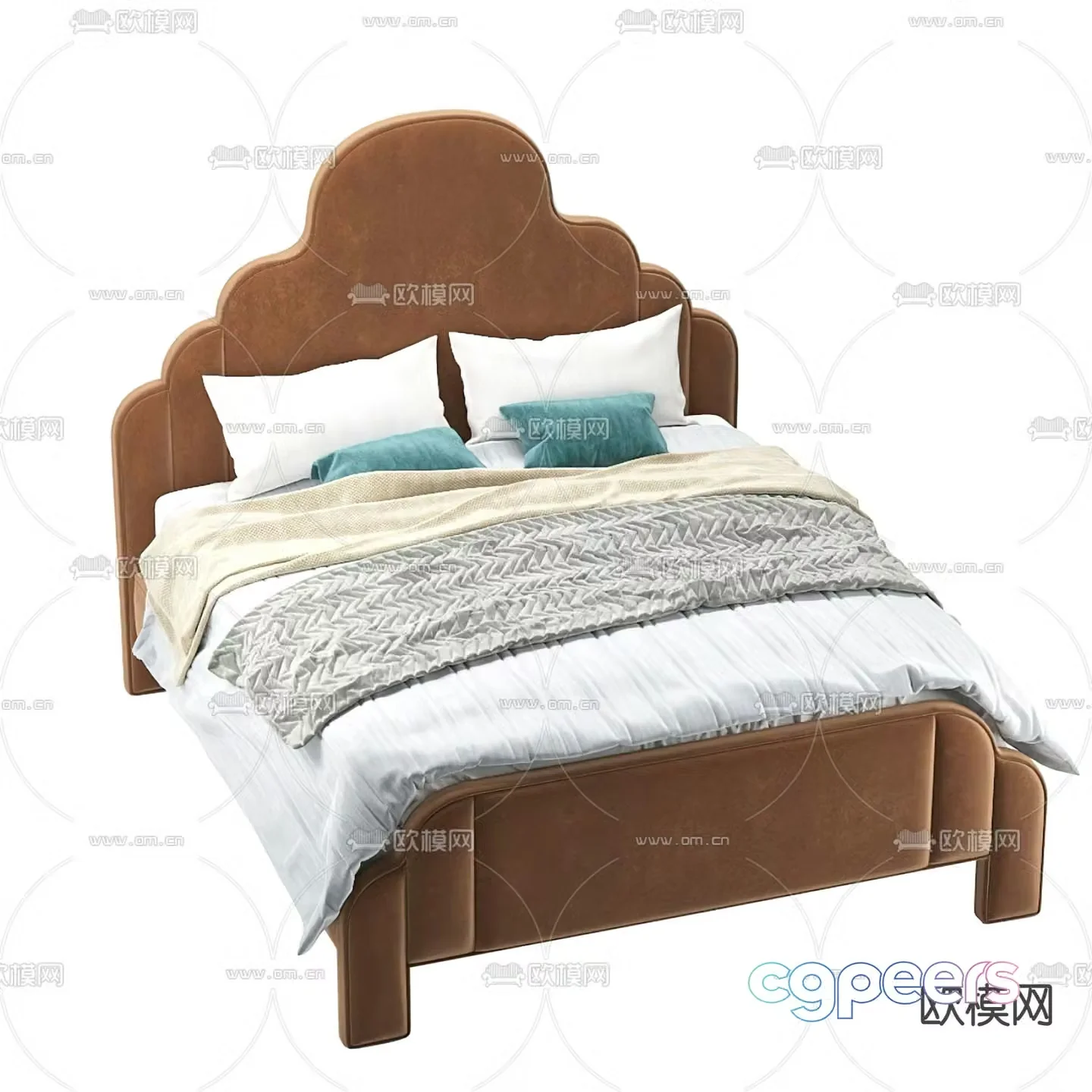 Simple European children’s bed 3D model