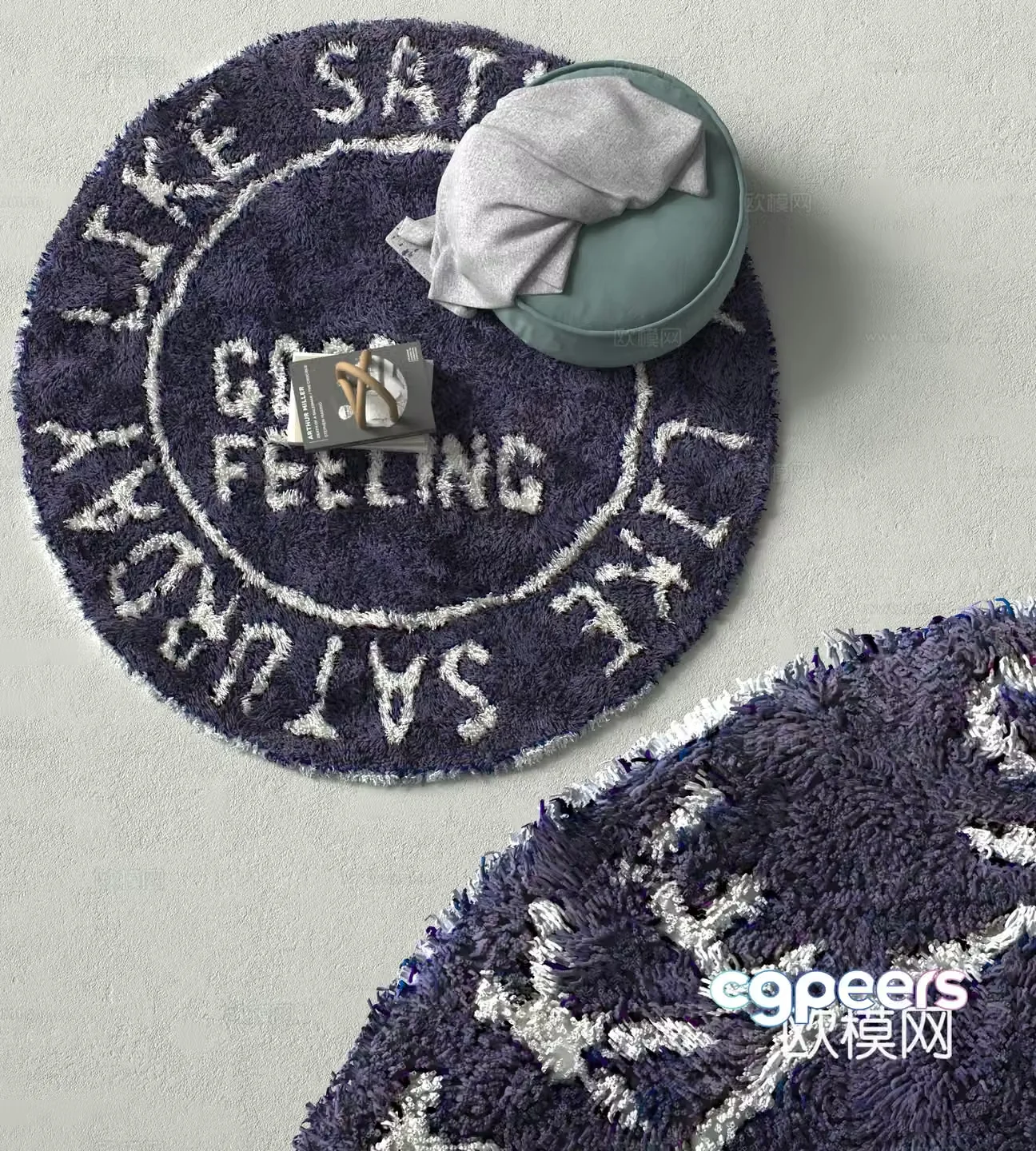 Modern round carpet 3d model