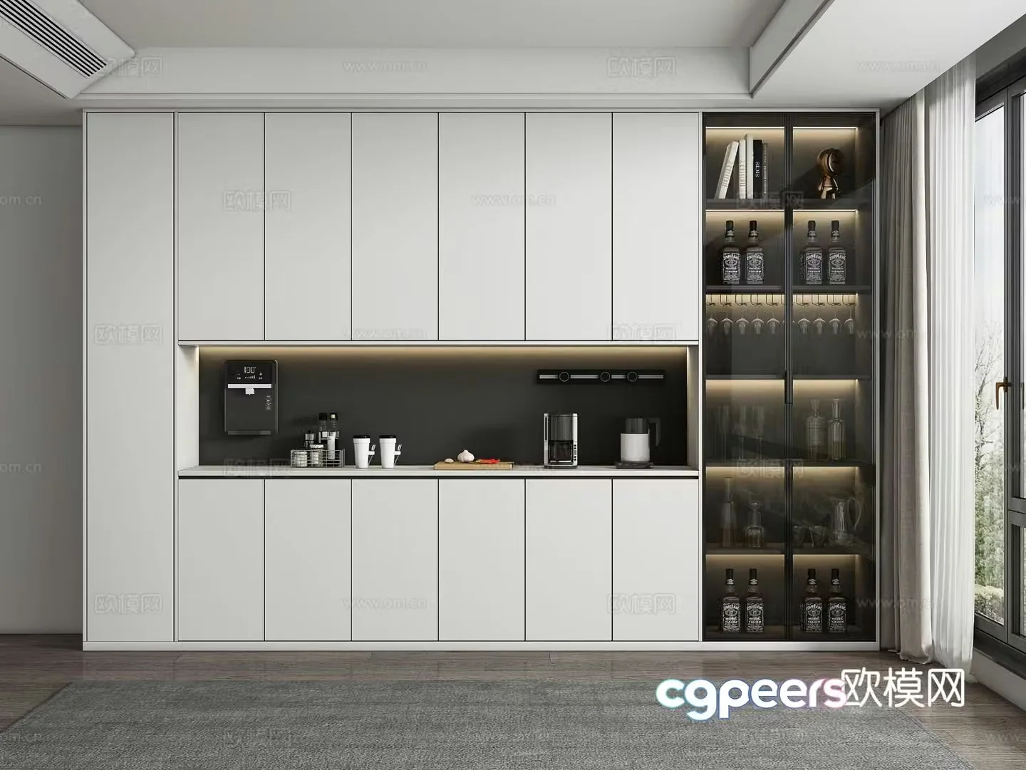 Modern wine cabinet sideboard 3d model