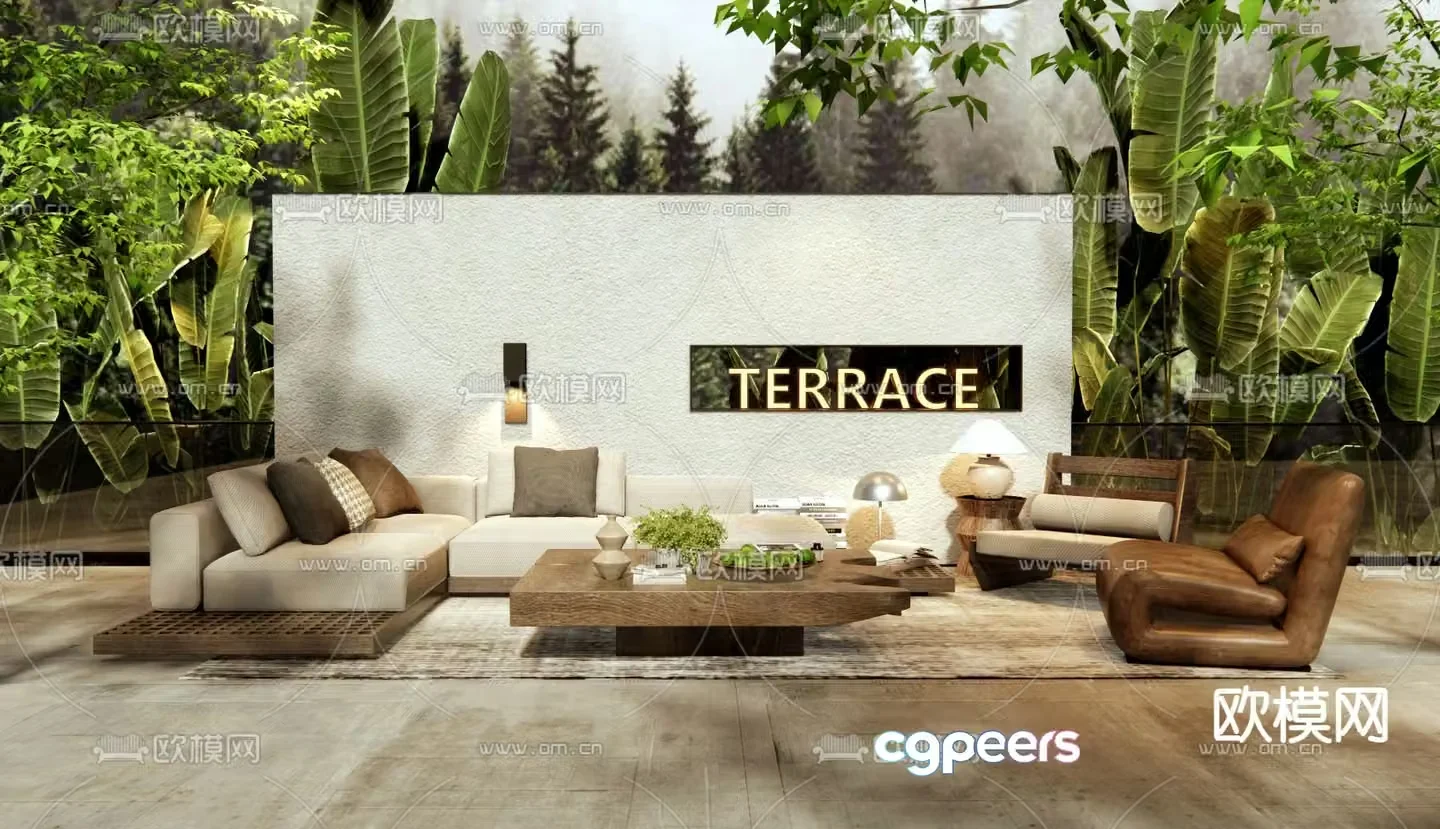 Outdoor sofa leisure sofa 3d model