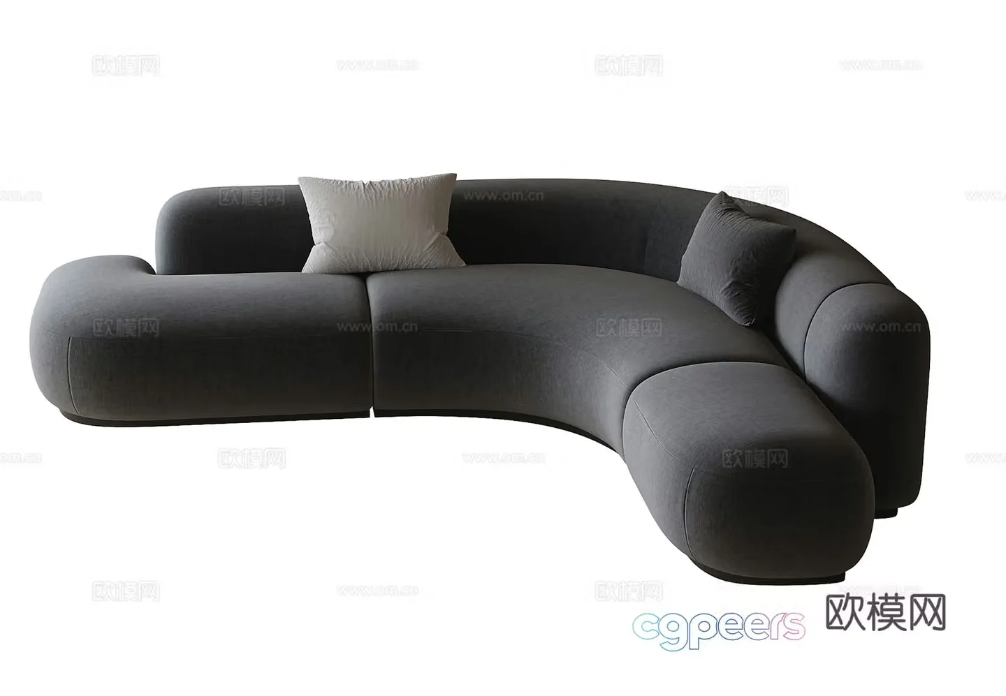 Modern curved sofa fabric sofa 3d model