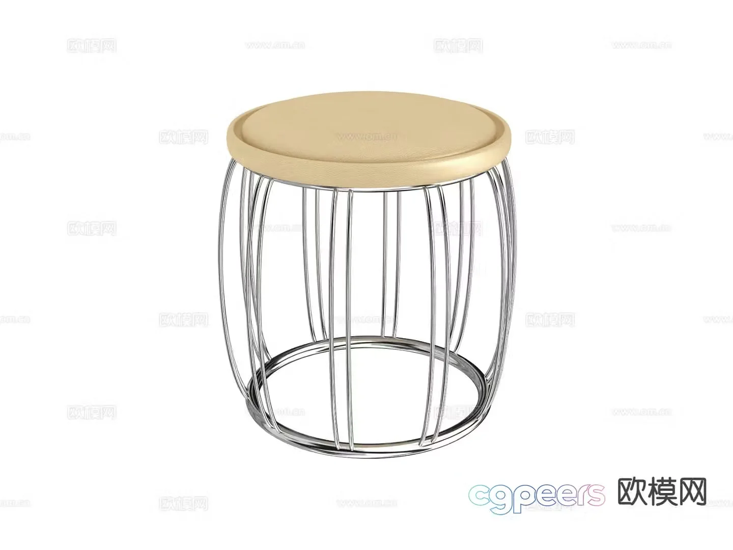 Stainless steel corner table side table round table 3D model