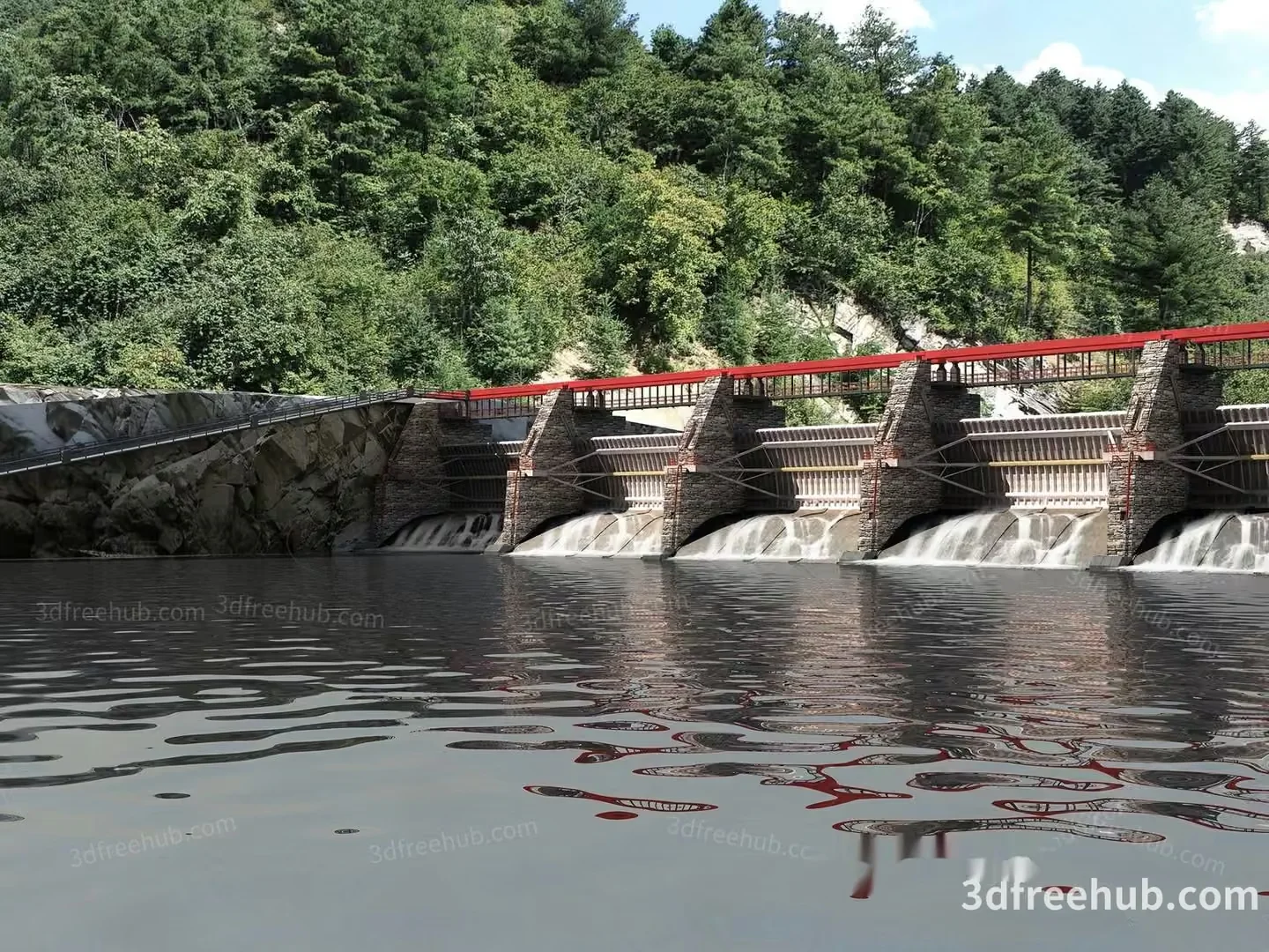 A Bridge Over A Body Of Water 3D Model – 19683 – VRAY Render
