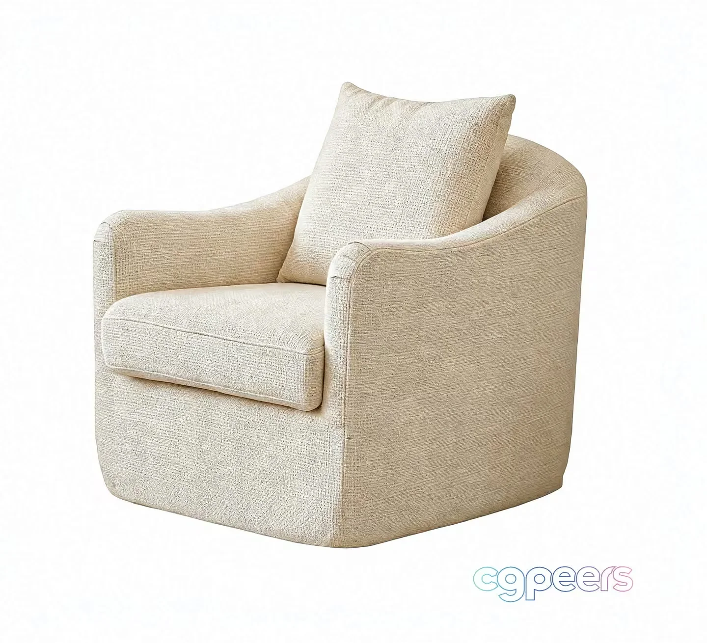 Cream-Colored Armchair 3D Model – 11258 – VRAY Render