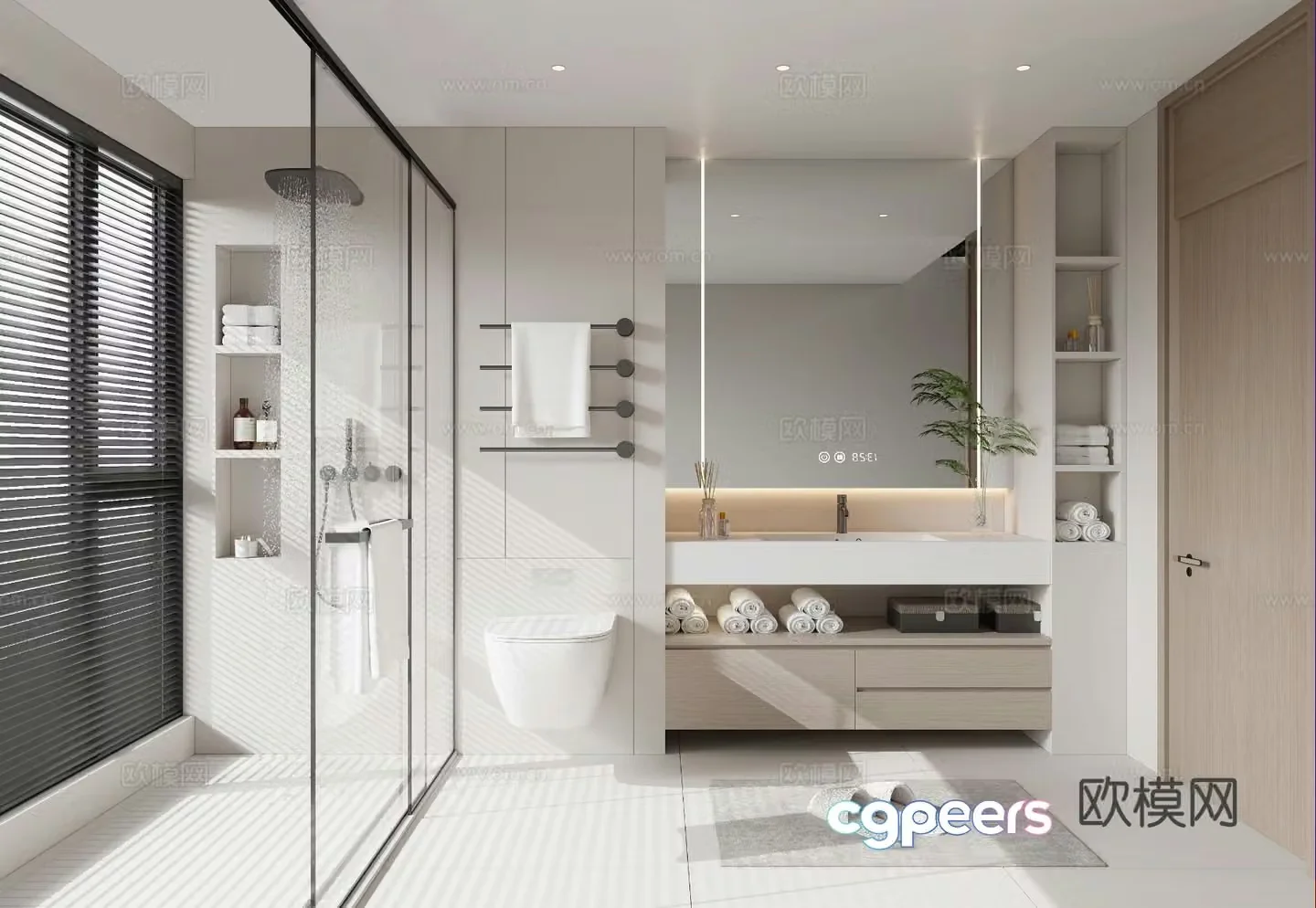 Modern bathroom bathroom 3d model