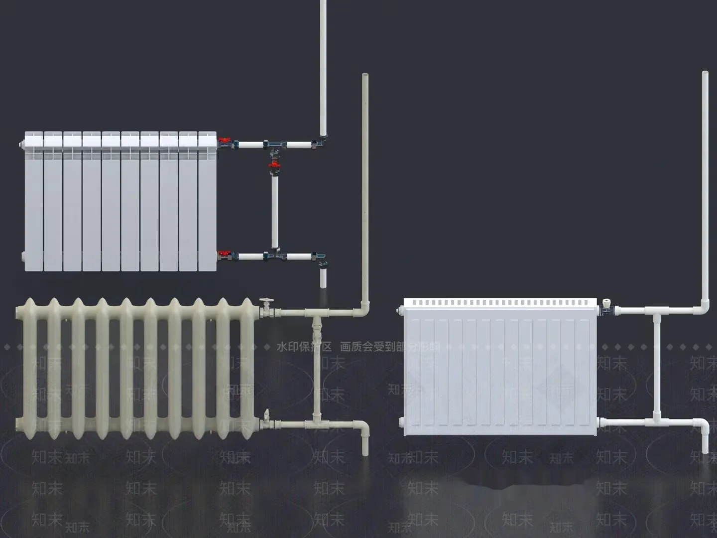 A Diagram Of A Heating System 3D Model – 20423 – VRAY Render