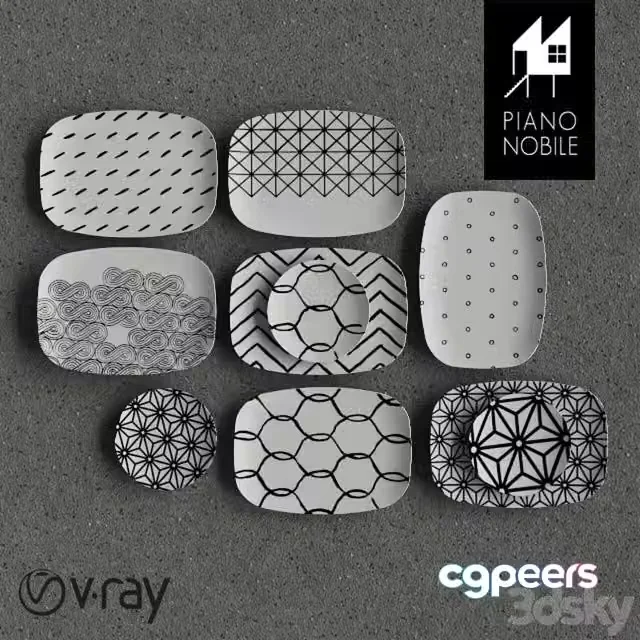 3ds Max Free – Trays plates by Studio Piano nobile