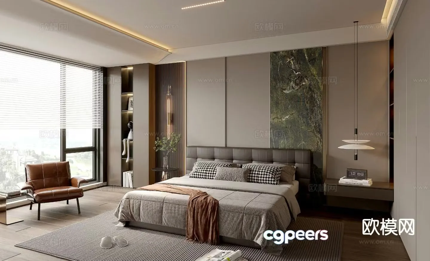 Light luxury bedroom master bedroom 3d model