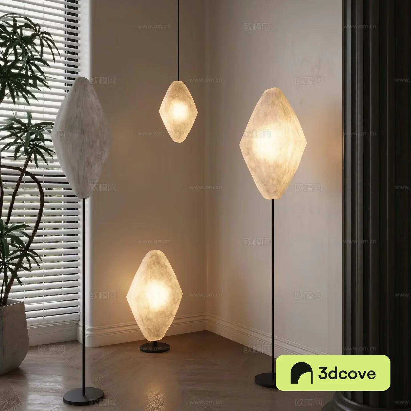 Modern art floor lamp table lamp combination