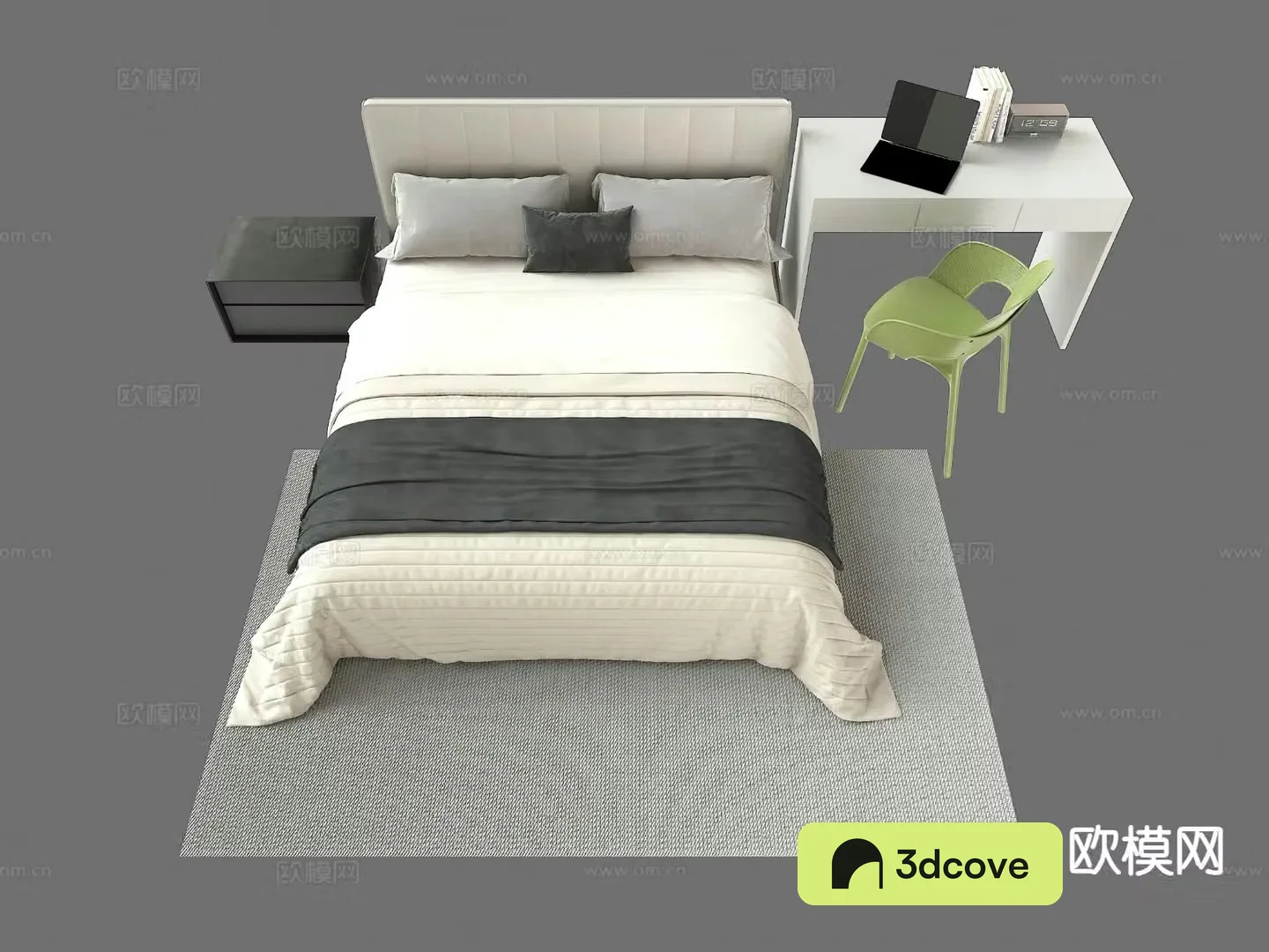 Modern double bed desk