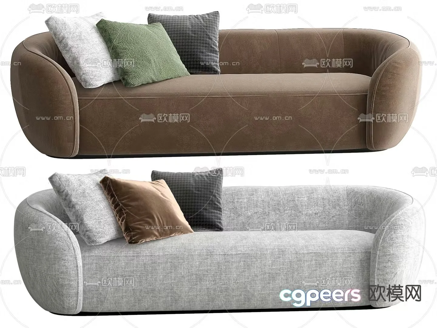 Giorgetti modern fabric love seat 3d model