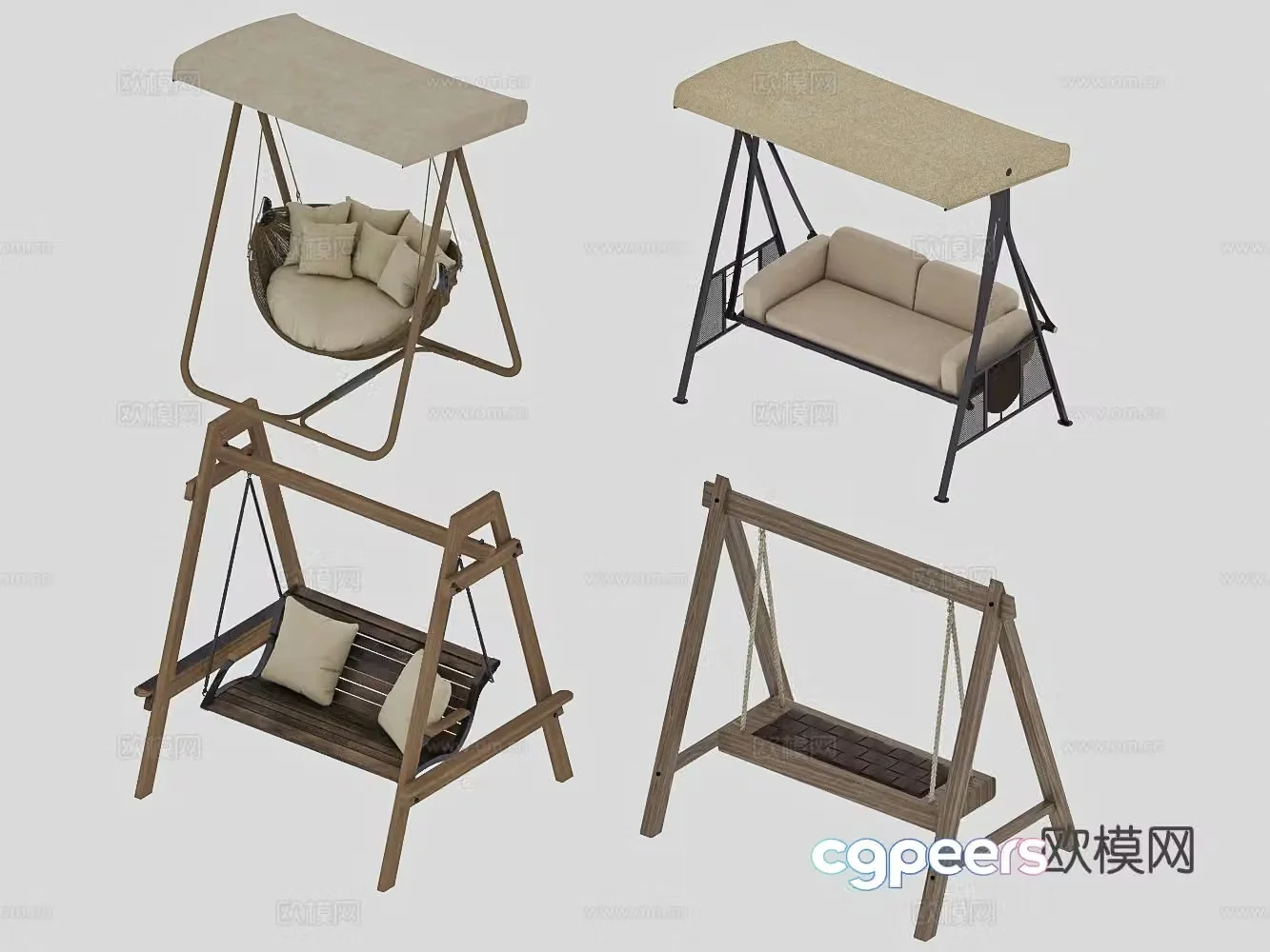 Wabi-sabi hanging chair swing chair rocking chair 3d model