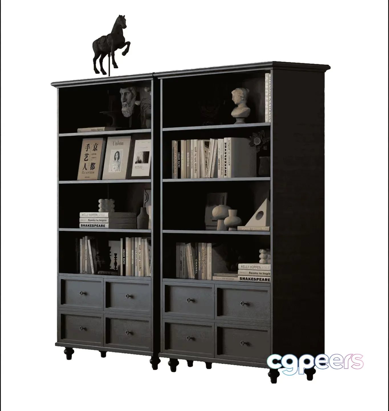 A Bookshelf 3D Model – 15609 – VRAY Render