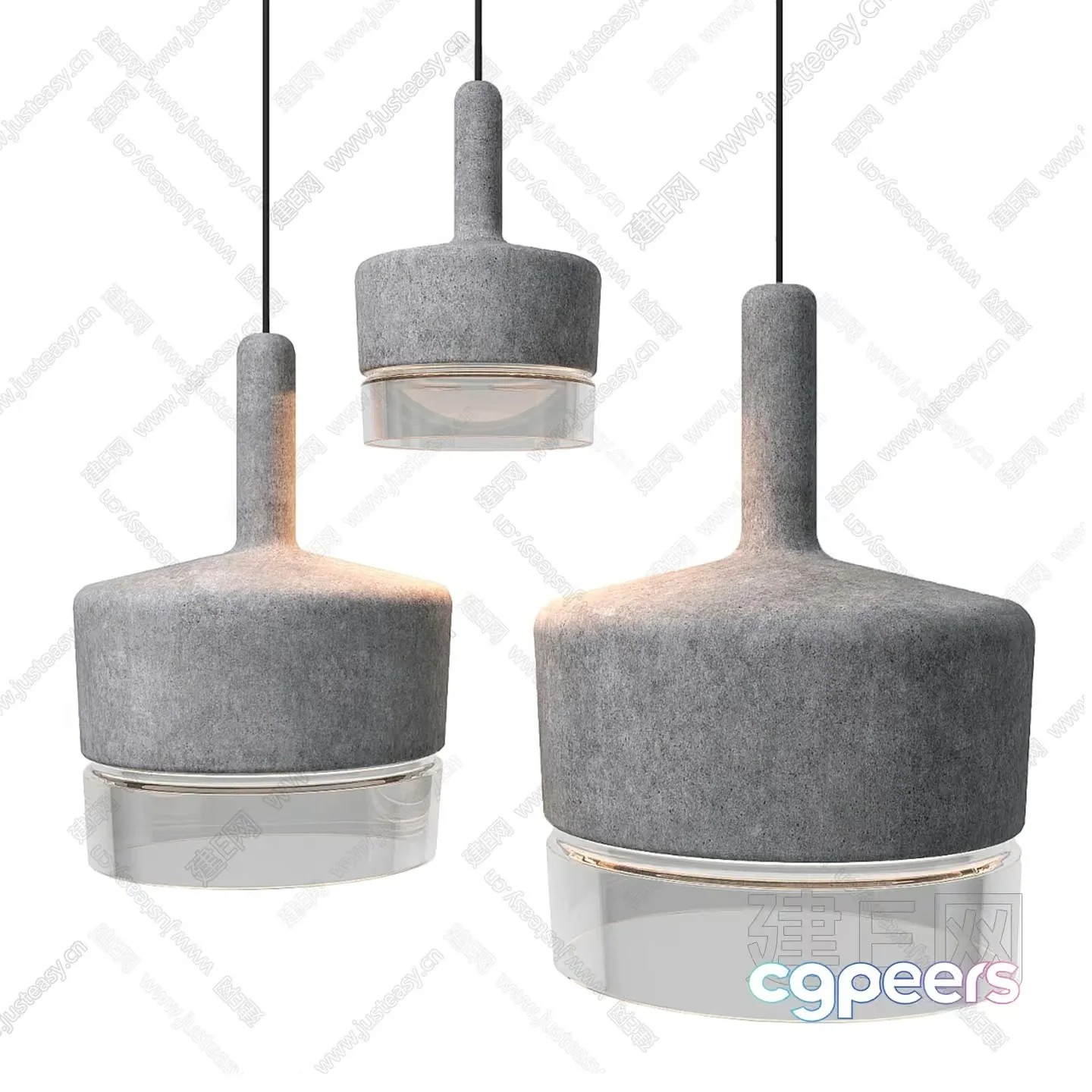 Gray Hanging Light Fixtures 3D Model – 3306 – VRAY Render
