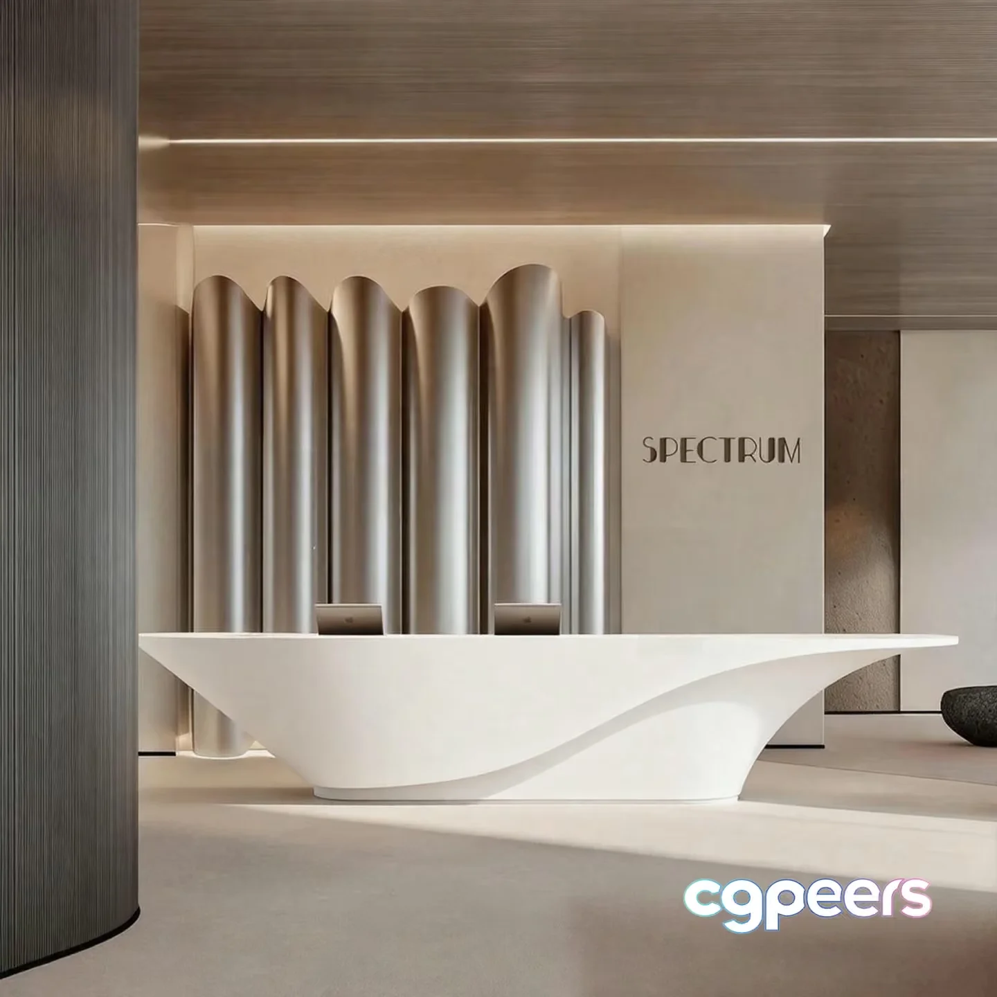 Modern Reception Desk 3D Model – 2610 – VRAY Render