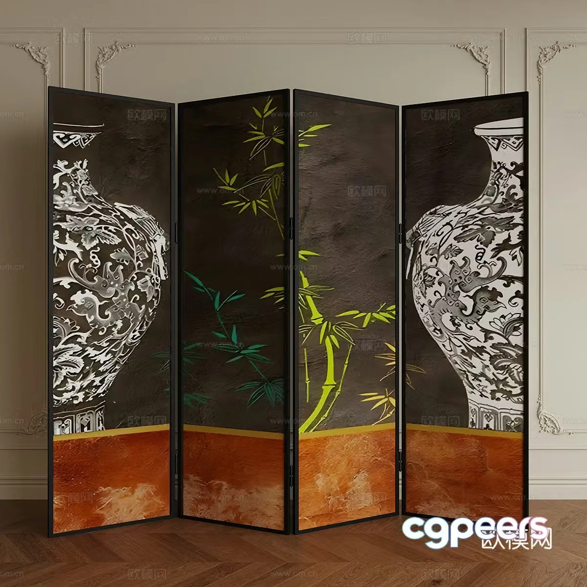 Medium-old screen movable screen foldable screen 3D model
