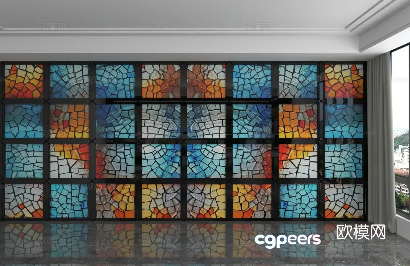 Modern background wall 3d model