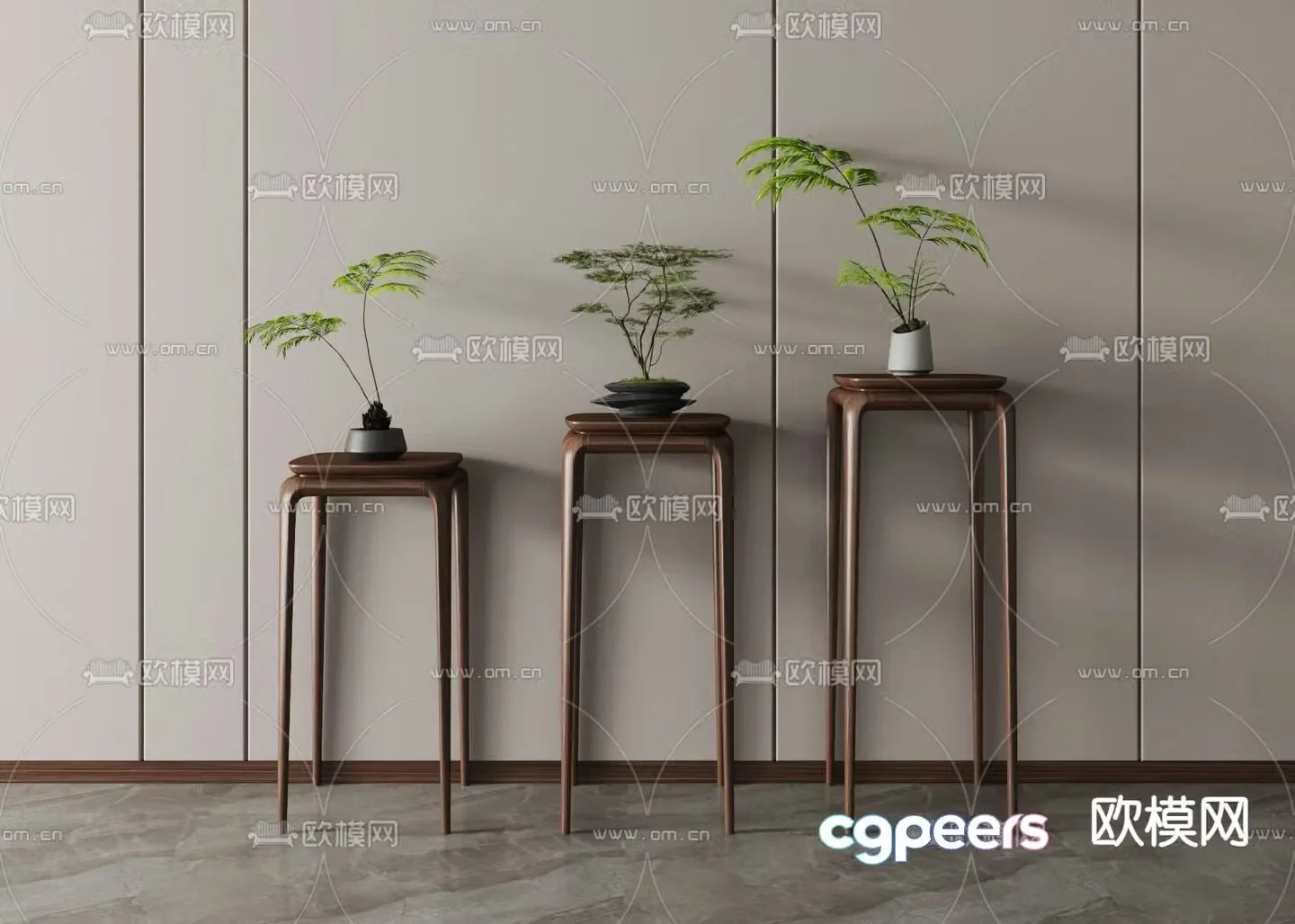 New Chinese style flower stand flower table side table 3D model