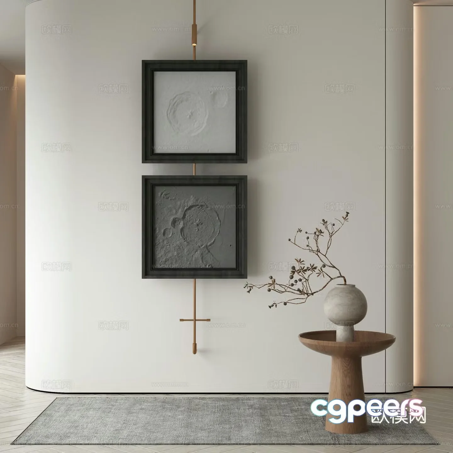 Modern Wasabi Hanging Painting Oil Painting 3D Model
