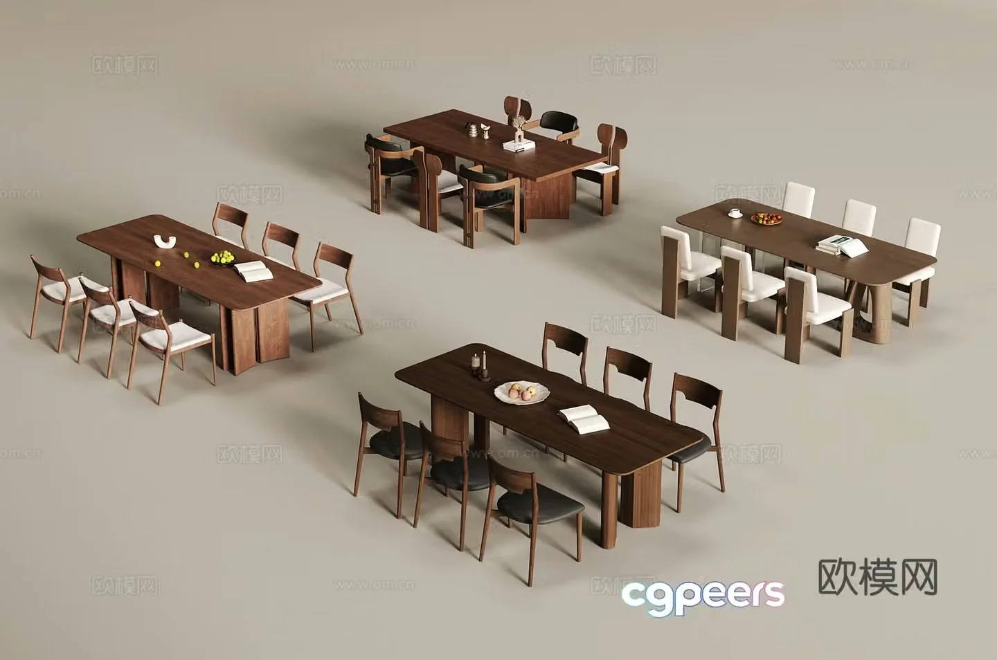 15 medieval dining table and chair 3D model