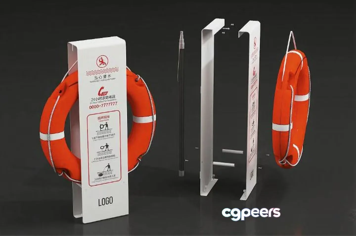 Orange Life Preserver 3D Model – 7988 – VRAY Render